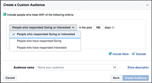 Facebook Event Custom Audiences