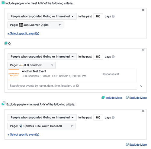 Facebook Event Custom Audiences