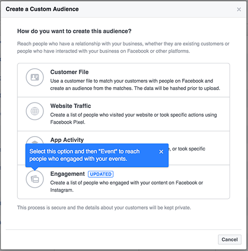 Facebook Event Custom Audiences