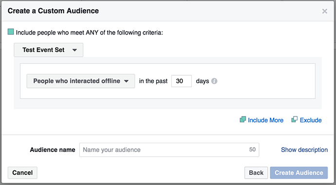 Facebook Offline Events Custom Audiences