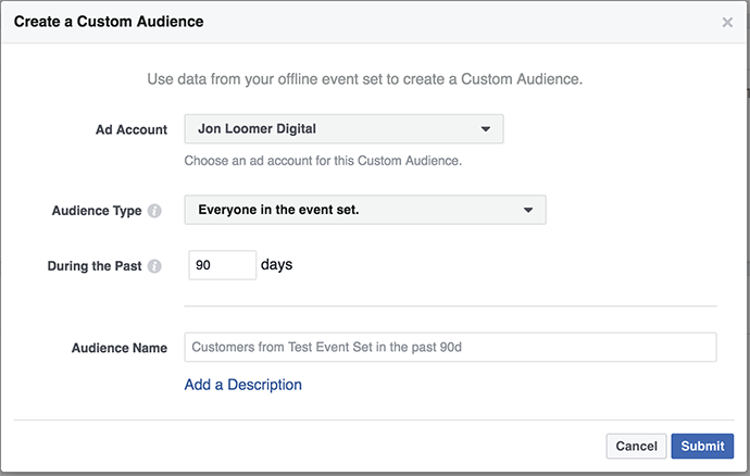 Facebook Offline Events Custom Audiences