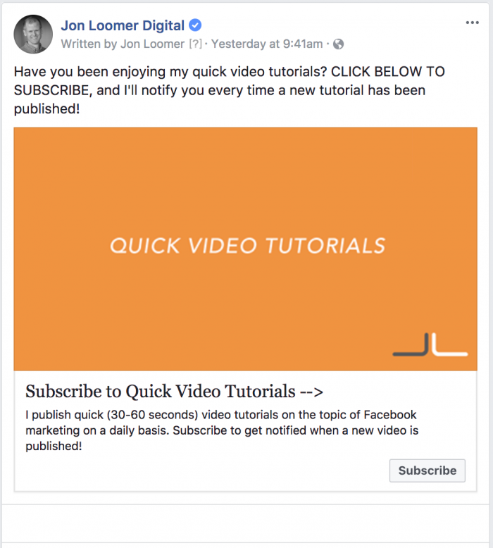 Quick Video Tutorials Facebook Ad