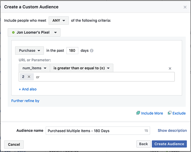 Website Custom Audiences Events