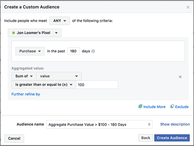 Website Custom Audiences Events