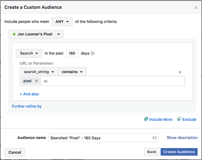 Website Custom Audiences Events