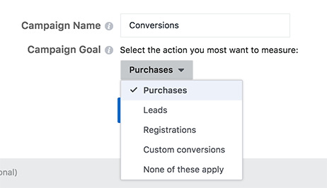 Facebook Campaign Goals