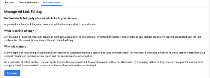 Facebook Domain Verification