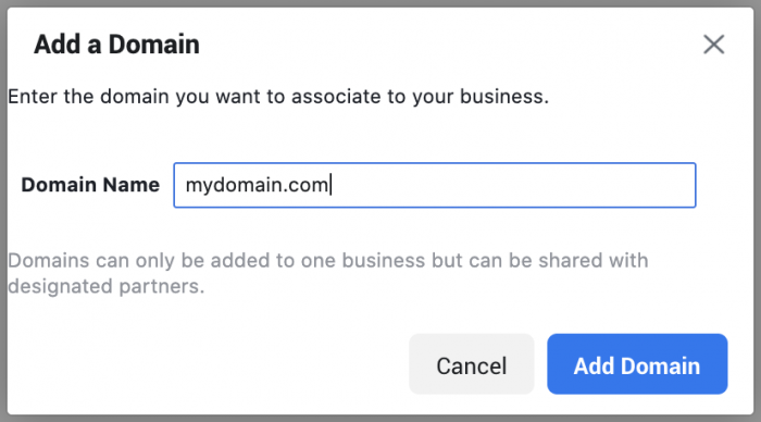 Facebook Domain Verification