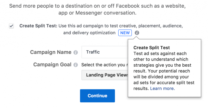 New Feature: Facebook Creative Split Testing