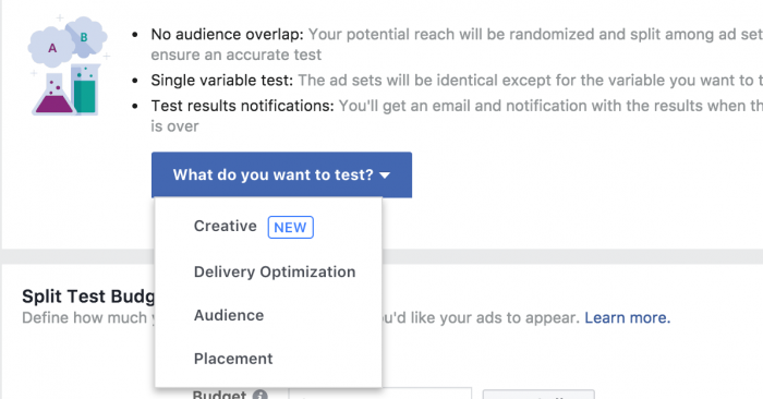 Facebook Split Testing