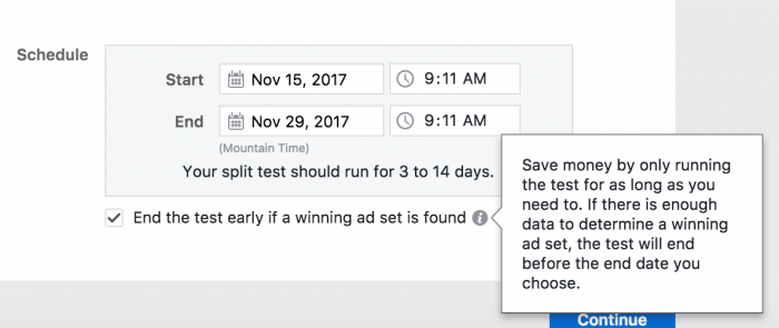 Facebook Split Testing