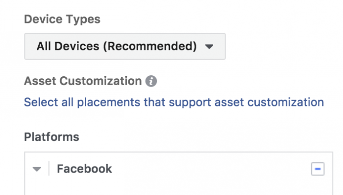 Facebook Ads Customize Creative Assets by Placement