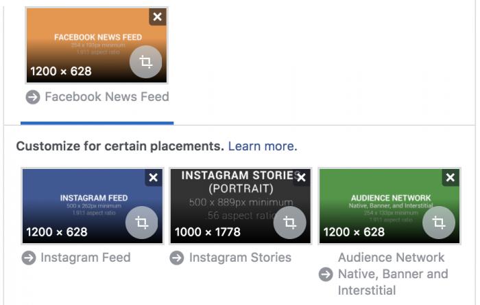 Facebook Ads Customize Creative Assets by Placement