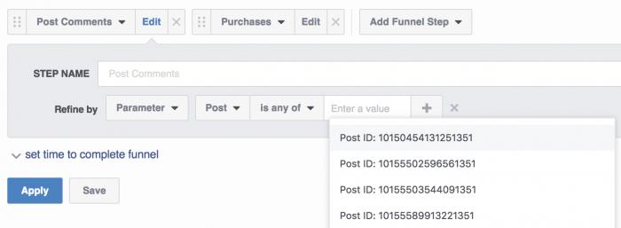 Facebook Analytics Funnels