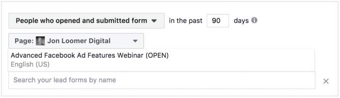 Facebook Lead Form Custom Audiences