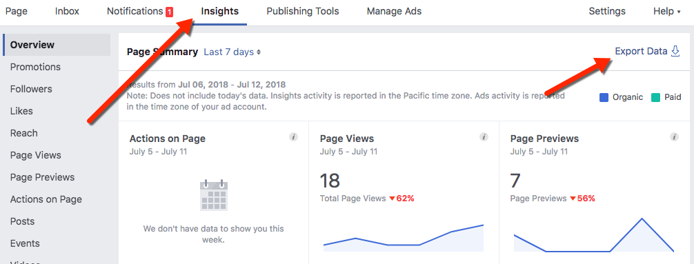 Facebook Reach Reporting - Insights Panel Post Level Navigation