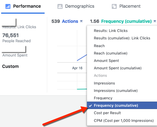 Facebook Cumulative Frequency Selector