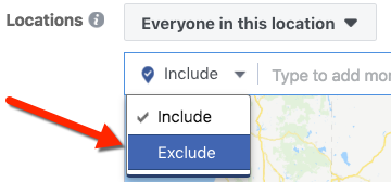 Facebook Location Targeting - Exclude Locations
