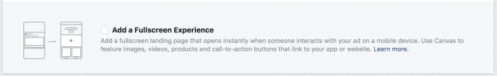 Facebook Ads Add a Fullscreen Experience