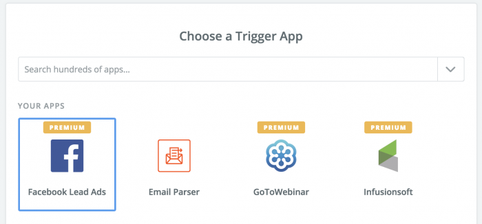 Zapier Facebook Lead Ads Trigger App