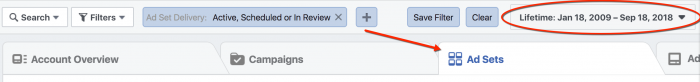 Facebook Ad Set Selection - Lifetime View