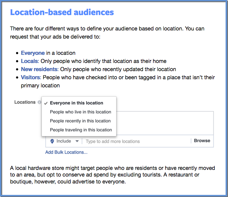 Facebook Location Options - Blueprint Training Module