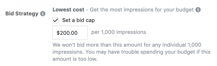 Facebook Ads Bid Cap