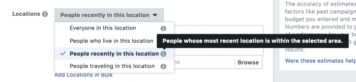 Facebook Ads Recently In Location