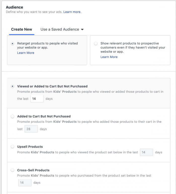 Facebook Dynamic Ads Targeting