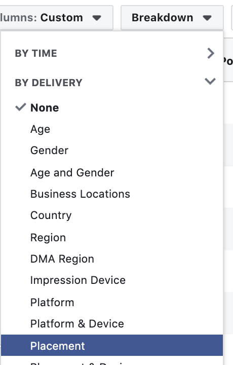 Facebook Ads Breakdown Placement