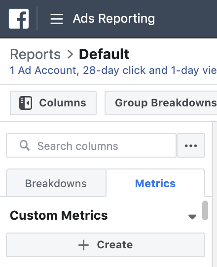 Facebook Ads Reporting Custom Metrics