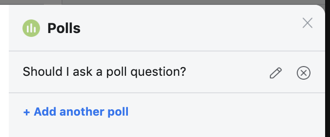 Facebook Video Poll