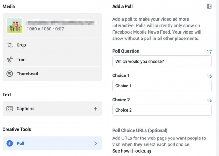 Facebook Video Poll