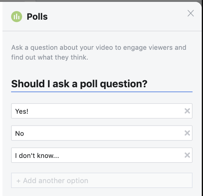 Facebook Video Poll