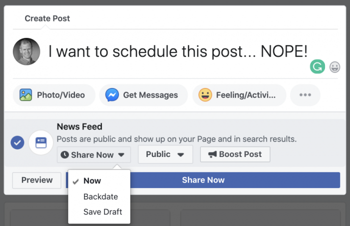 Schedule Facebook Page Post Problem
