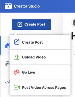 Facebook Creator Studio Create Post