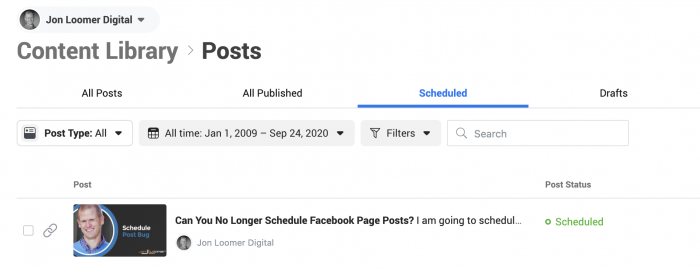 Schedule Facebook Posts