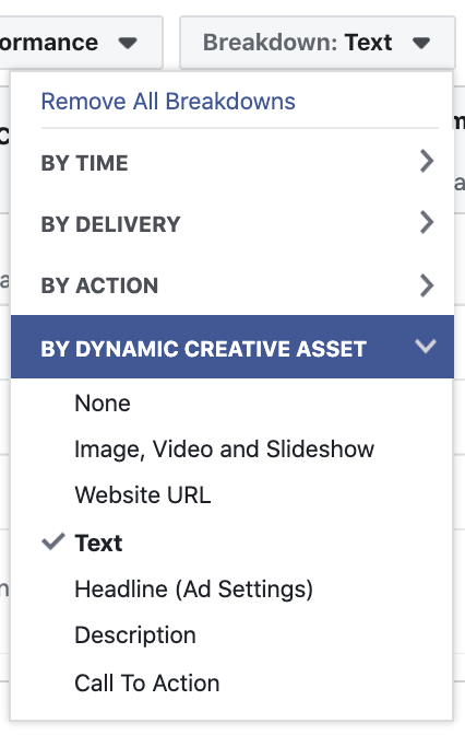Facebook Ads Breakdown by Creative Asset
