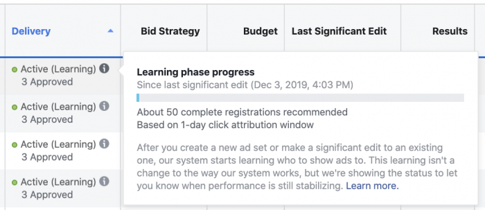 Facebook Ads Learning Phase