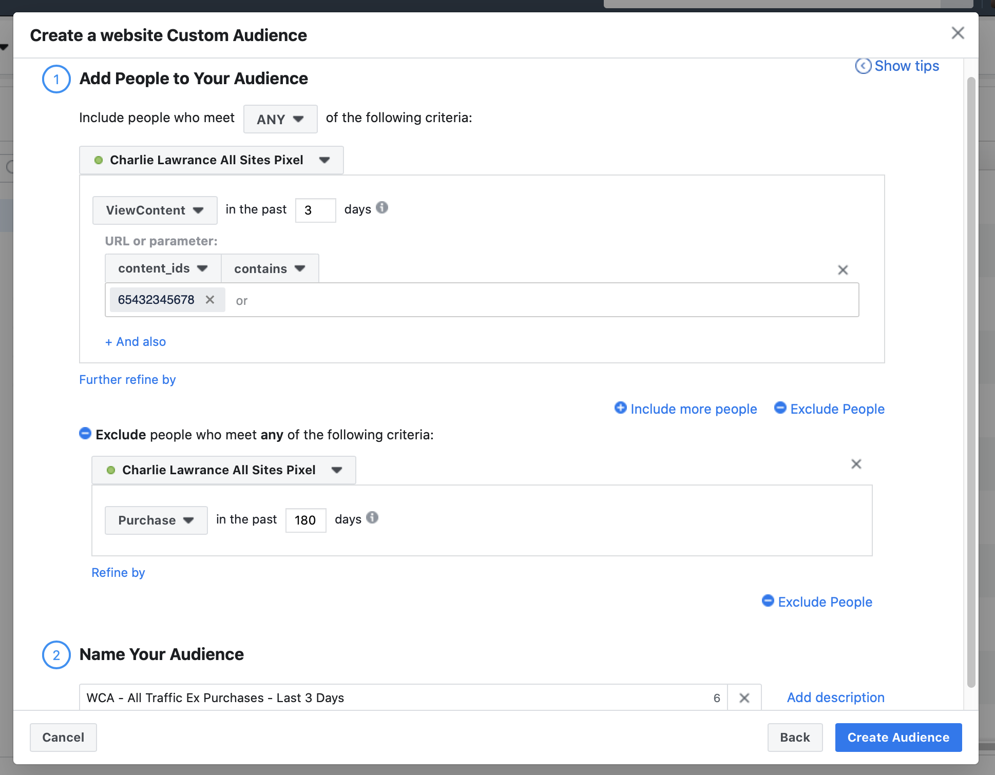 audience content IDs