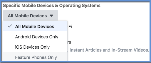 Device Group Selection - Ads Manager