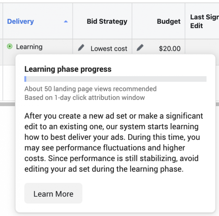 Facebook Ads Learning Phase