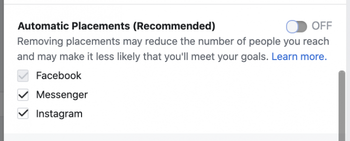 Facebook Ads Automatic Placements