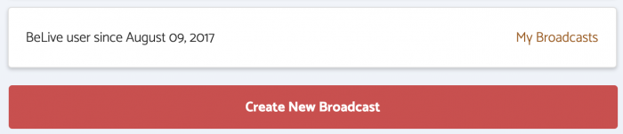 BeLive Create Broadcast