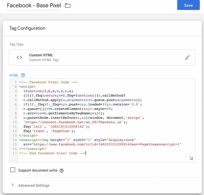 Facebook Pixel GTM