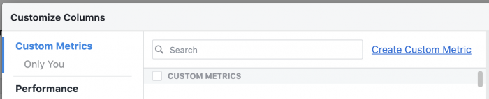 Facebook Ads Manager Custom Metrics
