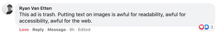 Facebook Ads Text in Images