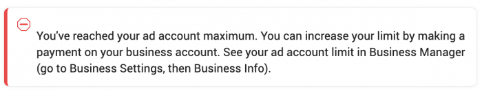 Facebook Ad Account Creation Limit