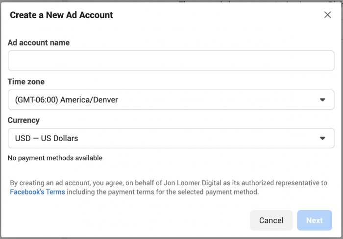 Facebook Ad Account Creation Limit