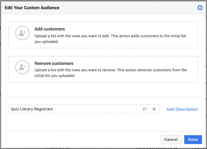 Facebook Custom Audience Data Email